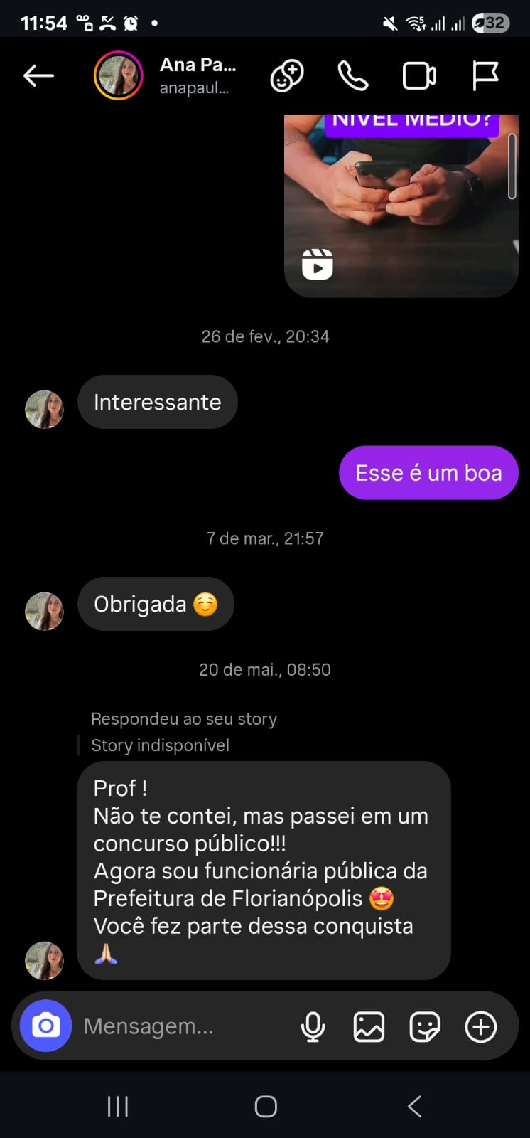 Print de conversa: Ana Paula – Prefeitura de Florianópolis